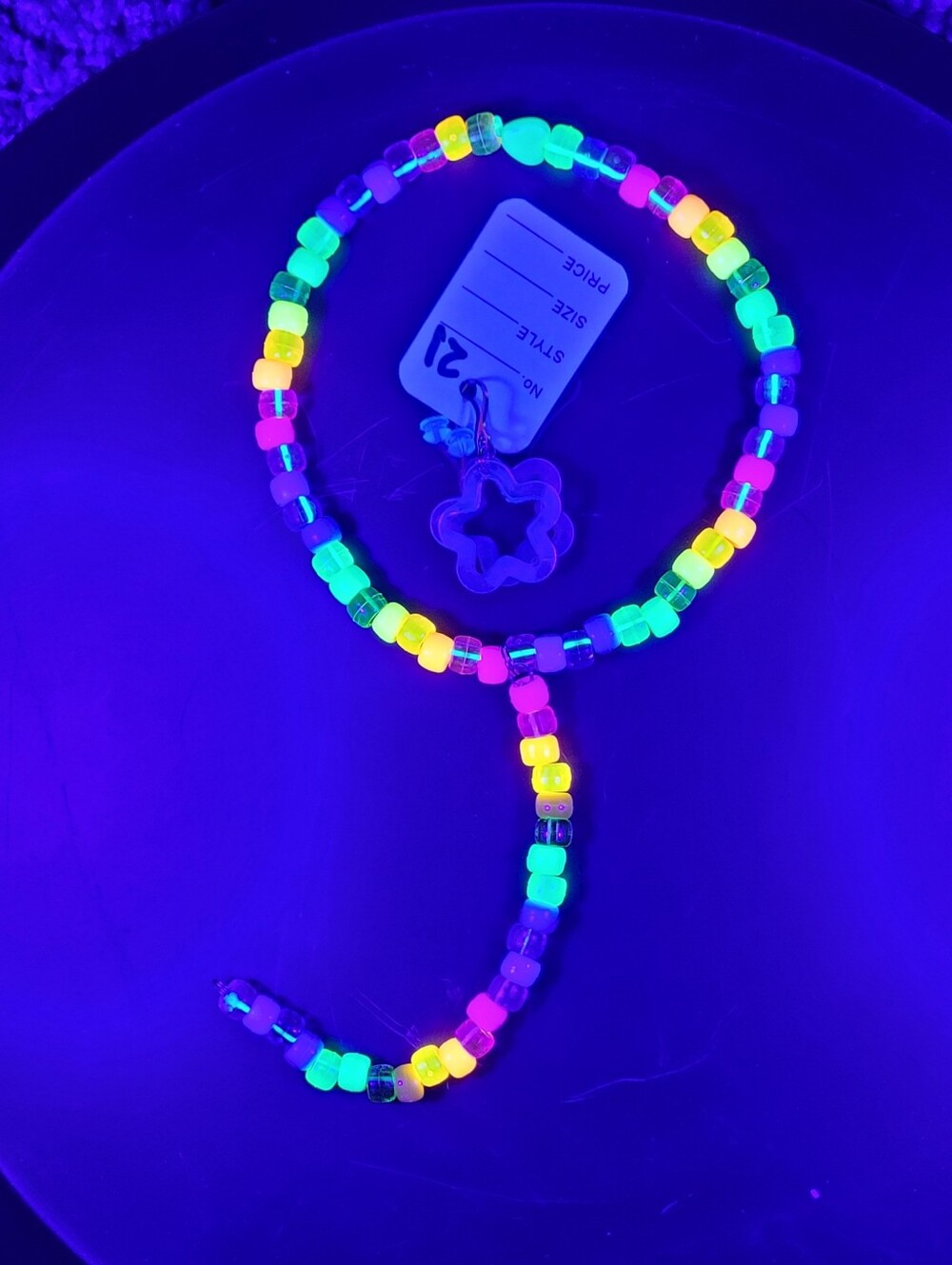 Rave Rainbow 4pc set choker, cord, blue earrings (Kandi Runtz jolly rancher)